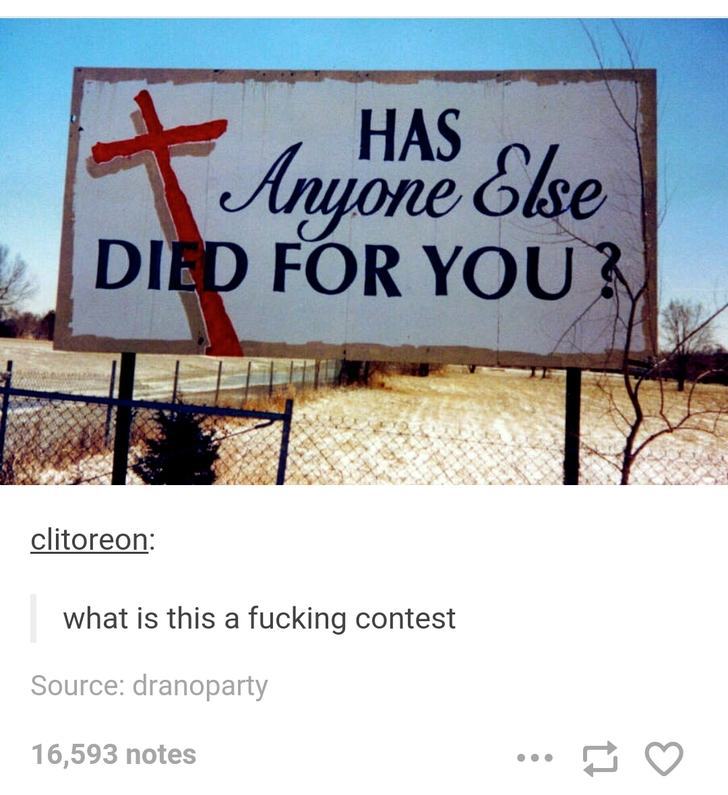 tumblr - has anyone else died for you - Has Anyone Olse Died For You? clitoreon what is this a fucking contest Source dranoparty 16,593 notes ...