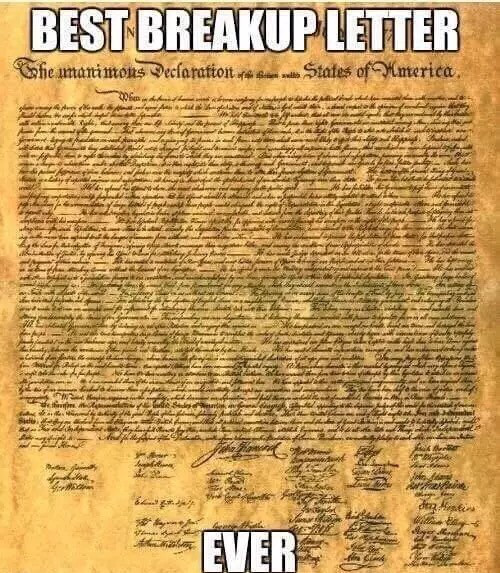 random pic 4th of july gun memes - Best Breakup Letter Gheimanimous Declaration 440 States of America. Sever