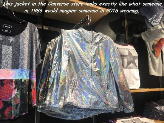 random pic t shirt - This jacket in the Converse store looks exactly what someone in 1986 would imagine someone in 2016 wearing.