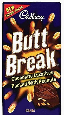 funny named sweets - Moras Cadbury Chunk Shape Break. Chocolate Laxatives Packed With Peanuts 250g Net