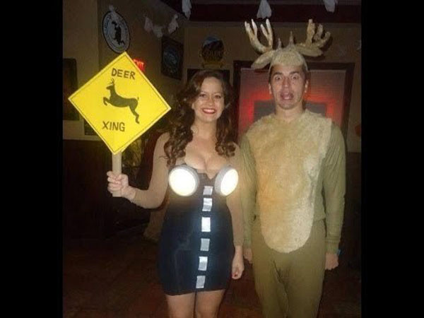 deer in headlights couples costume - Deer Xing