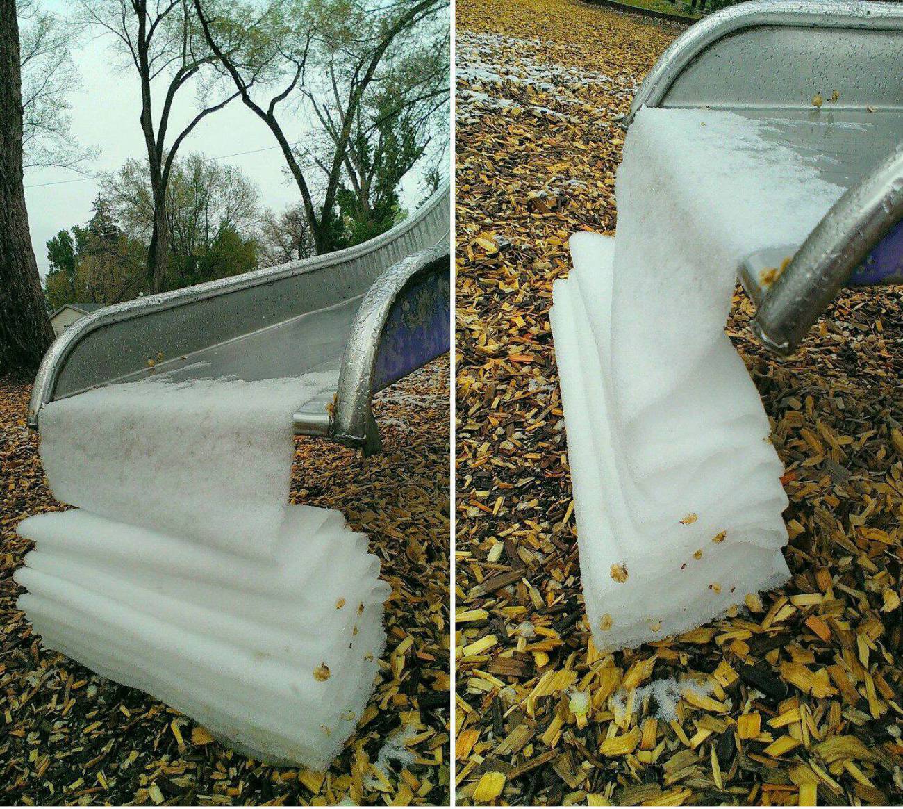 snow on slide