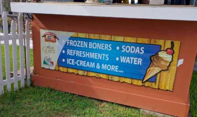 banner - Frozen Boners Sodas Refreshments Water IceCream & More...