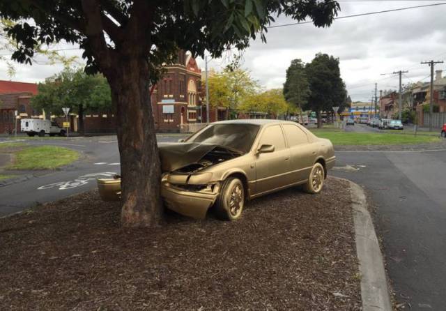 crashed toyota camry