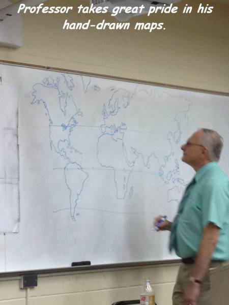 teacher drew map - Professor takes great pride in his handdrawn maps.