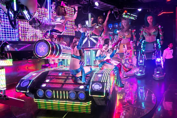 Robot Restaurant (Tokyo, Japan) Theme: Neon-hued chaos, strobe lights, scantily clad performers and robots. Lots of robots.
Restaurant Menus: Traditional Japanese food.