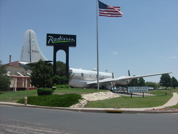 The Airplane Restaurant (Colorado Springs, CO)Theme: Aviation. The restaurant rests inside a converted Boeing KC-97.
Restaurant Menus: Burgers, soup, and sandwiches—and probably better food than what you get on an actual flight.
