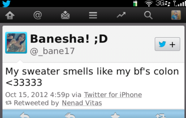 kde - i 3G; ...! Banesha! ;D My sweater smells my bf's colon