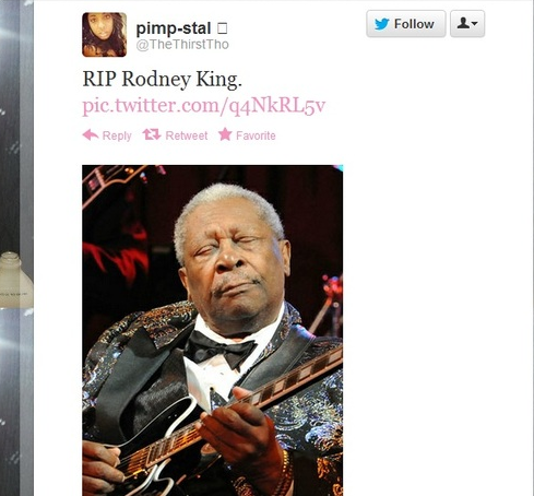 би би кинг - y pimpstala Rip Rodney King pic.twitter.com94NKRL5V RetweetFavorite