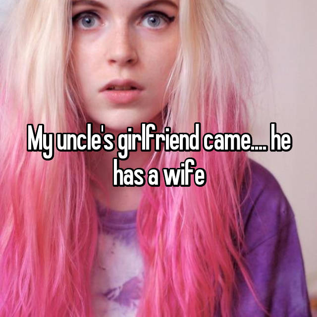 girl with blonde pink hair - My uncle's girlfriend came...he has a wife alene