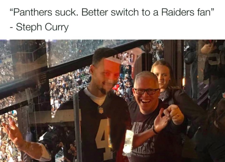 steph curry raiders - "Panthers suck. Better switch to a Raiders fan" Steph Curry