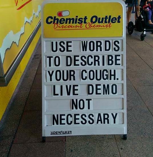 banner - Chemist Outlet Discount Chemist Use Words Ito Describe Your Cough. Live Demo Not Necessary Sidewalker