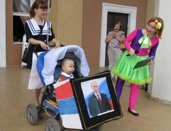 costume of a baby with putin