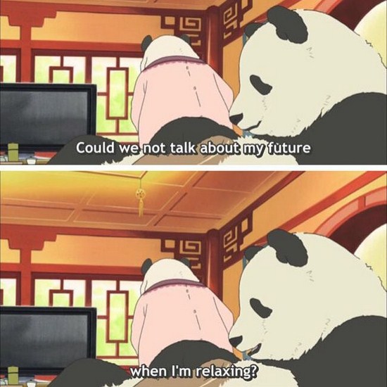 shirokuma cafe scene - Si Could we not talk about my future when I'm relaxing?