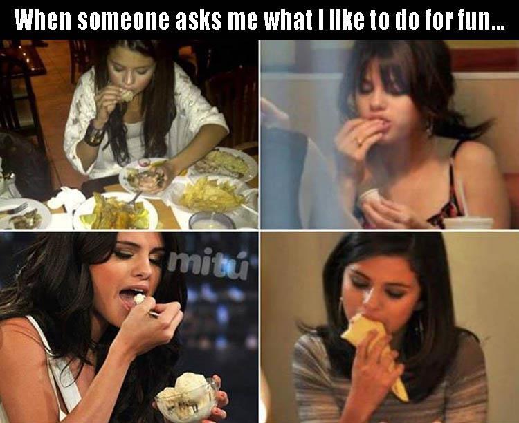 bulimia meme - When someone asks me what I to do for fun...