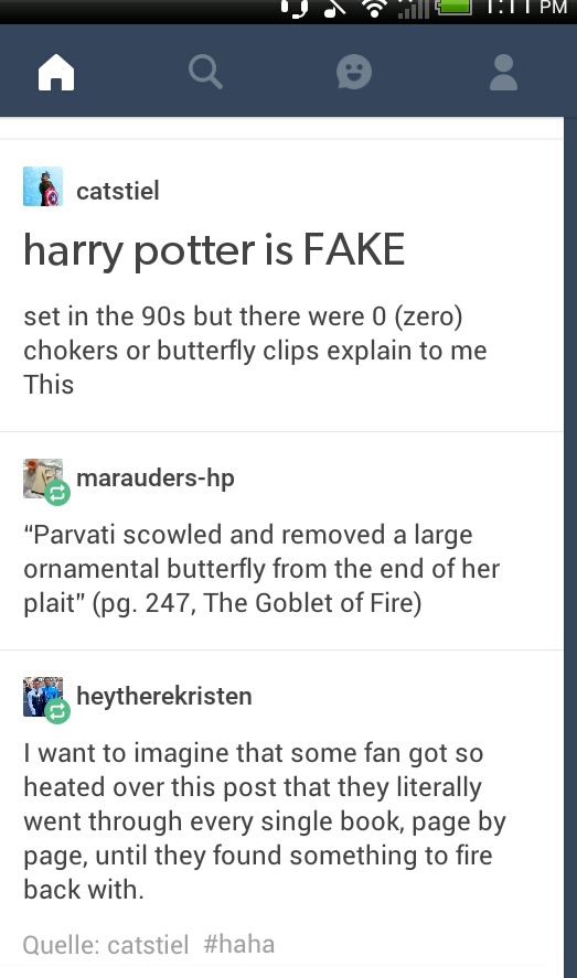 tumblr - harry potter tumblr posts funny - Ttt Pm fecatstiel harry potter is Fake set in the 90s but there were 0 zero chokers or butterfly clips explain to me This maraudershp "Parvati scowled and removed a large ornamental butterfly from the end of her 