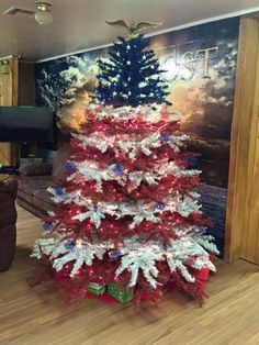 christmas pics and memes - patriotic red white and blue christmas tree