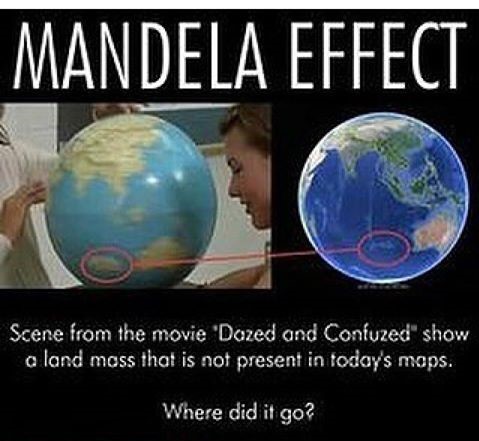 Mandela Effect - mandela effect meme - Mandela Effect Scene from the movie 'Dazed and Confuzed show a land mass that is not present in today's mops. Where did it go?