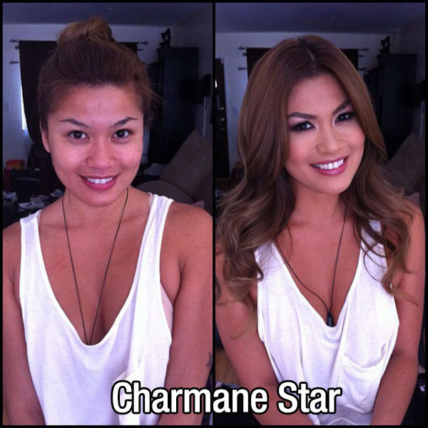 porn star Charmane Star with and without makeup