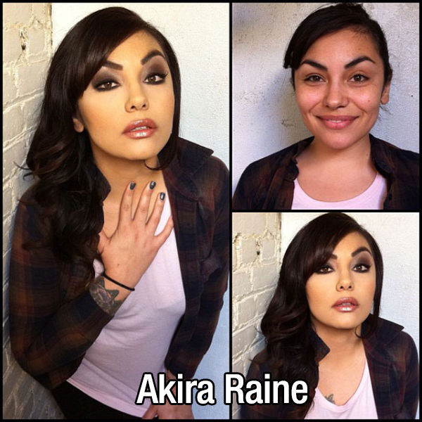 pornstar makeup and without makeup - Akira Raine