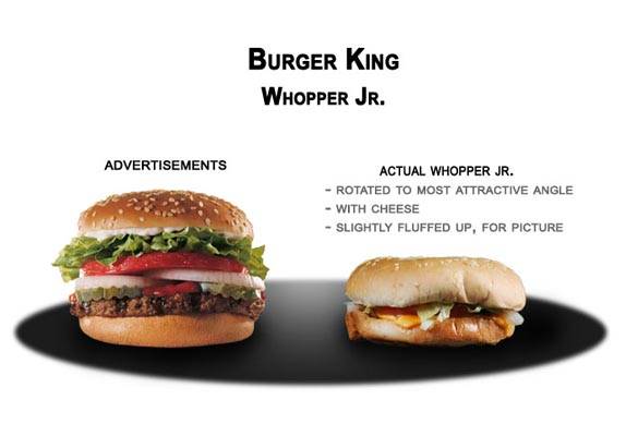burger king whopper - Burger King Whopper Jr. Advertisements Actual Whopper Jr. Rotated To Most Attractive Angle With Cheese Slightly Fluffed Up, For Picture