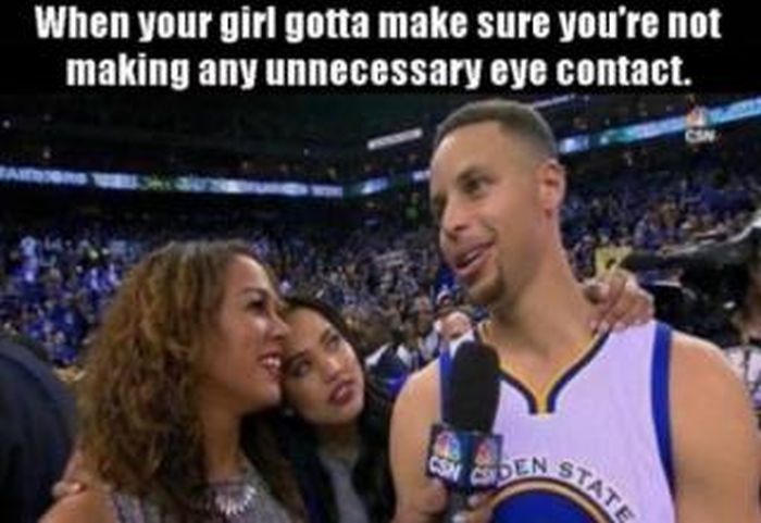your girl gotta make sure no unnecessary eye contact meme - When your girl gotta make sure you're not making any unnecessary eye contact. Sysden Sy State