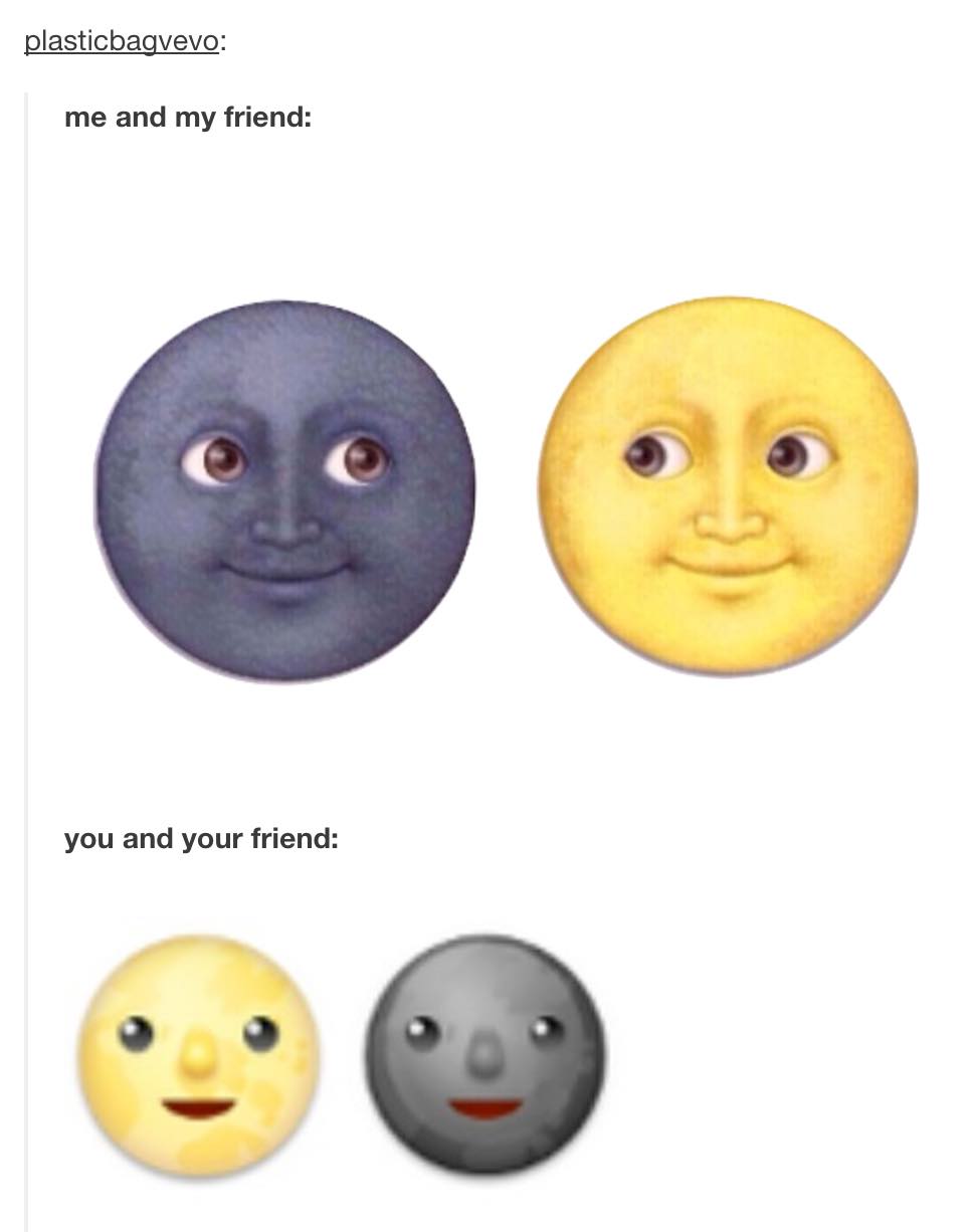 tumblr - moon and sun emoji - plasticbagvevo me and my friend you and your friend