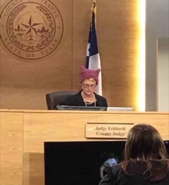 judge wears pussy hat - On Judge Fakharde Coualy Judge