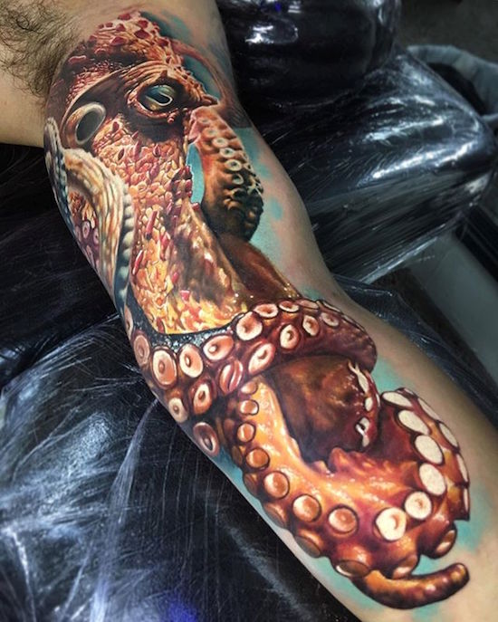 ben kaye octopus tattoo - log