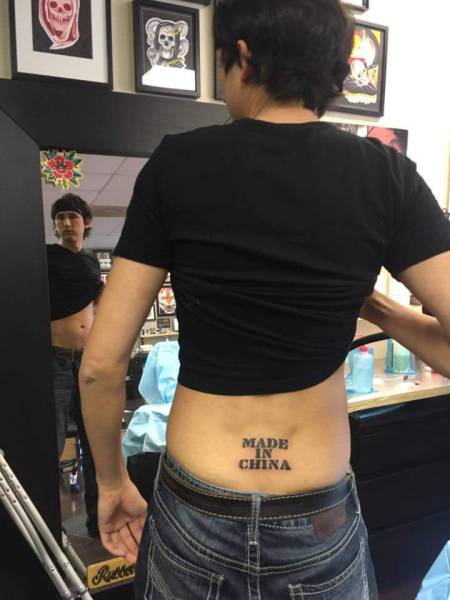 Man with Made in China Tattoo