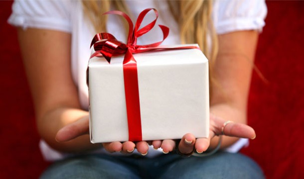 woman get gift