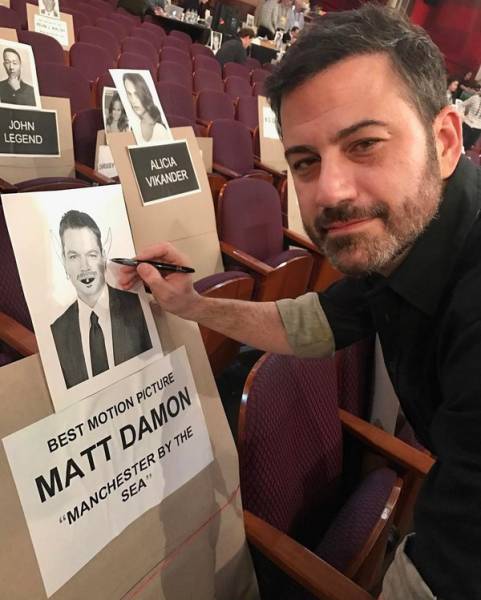 matt damon vs jimmy kimmel - John Legend Alicia Vikander Best Motion Picture Matt Damon Sea" "Manchester By The