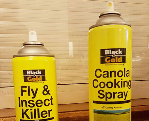 bottle - Black Black Gold Gold Canola Cooking Spray Fly & Insect Killer Oy And