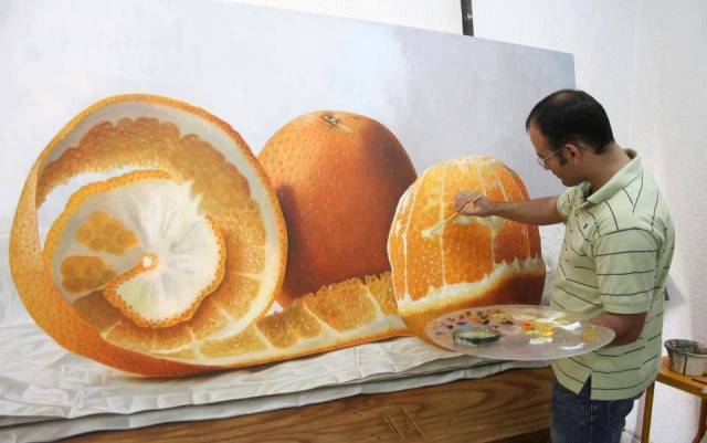 realistic orange painting