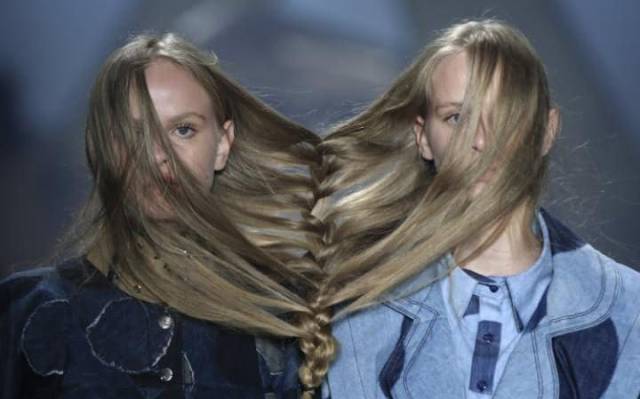 random girls hair braided together