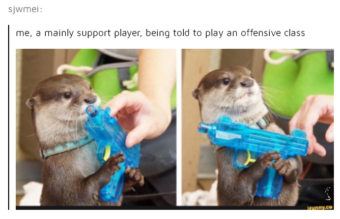 navy otters - sjwmei me, a mainly support player, being told to play an offensive class