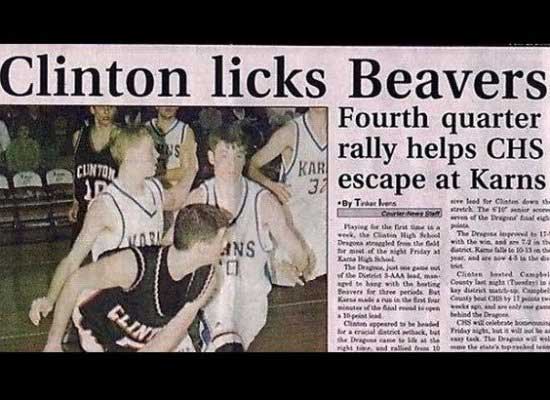 funny sports headlines - Clinton licks Beavers Fourth quarter Us Cuinto rally helps Chs Kar 3 escape at Karns Ar! Ans 0 0 By Trharus Chadows The 1 terug Play the C High The Dressing te 11 Deported the Gase the was to Friday 303 in Hsl 4 l Pha W Dna Citest