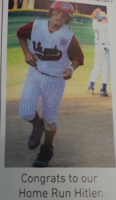 baseball player - Congrats to our Home Run Hitler.