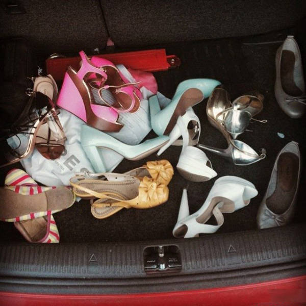 females driving - shoe