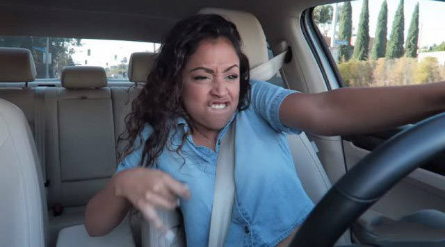 females driving - funny girl driving