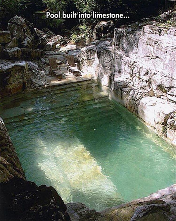 Cool picture of a pool that was cut into the lime stone.