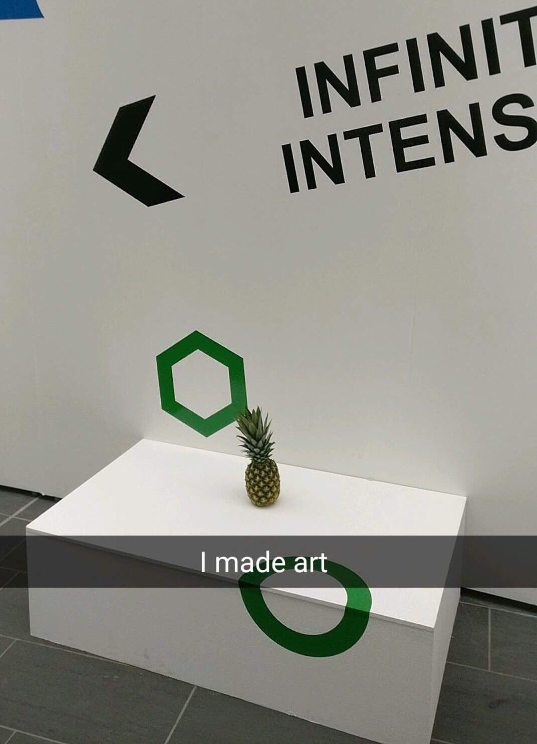 So last week we placed a pineapple next to an art display and come in today and RGU have moved it into a glass display case. Amazing."I came in later and it had been put in a glass case — it's the funniest thing that has happened all year. My honors supervisor saw it and asked an art lecturer if it was real because he could not believe it."