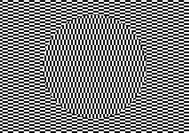 Move the image back and forth.Looking too long at this one might induce horrible headaches. Stare responsibly.