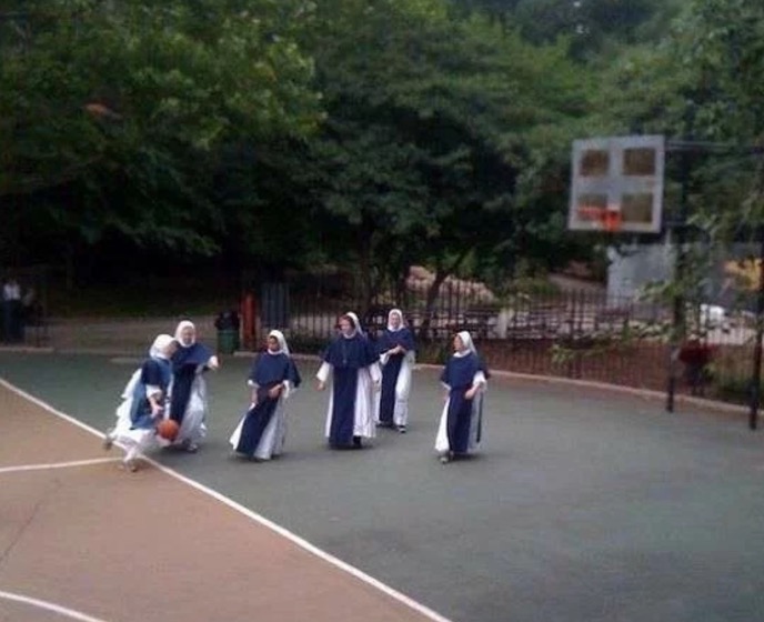 nuns playing basketball meme