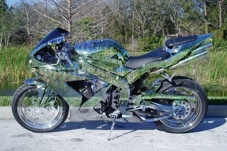 full chrome motorcycle