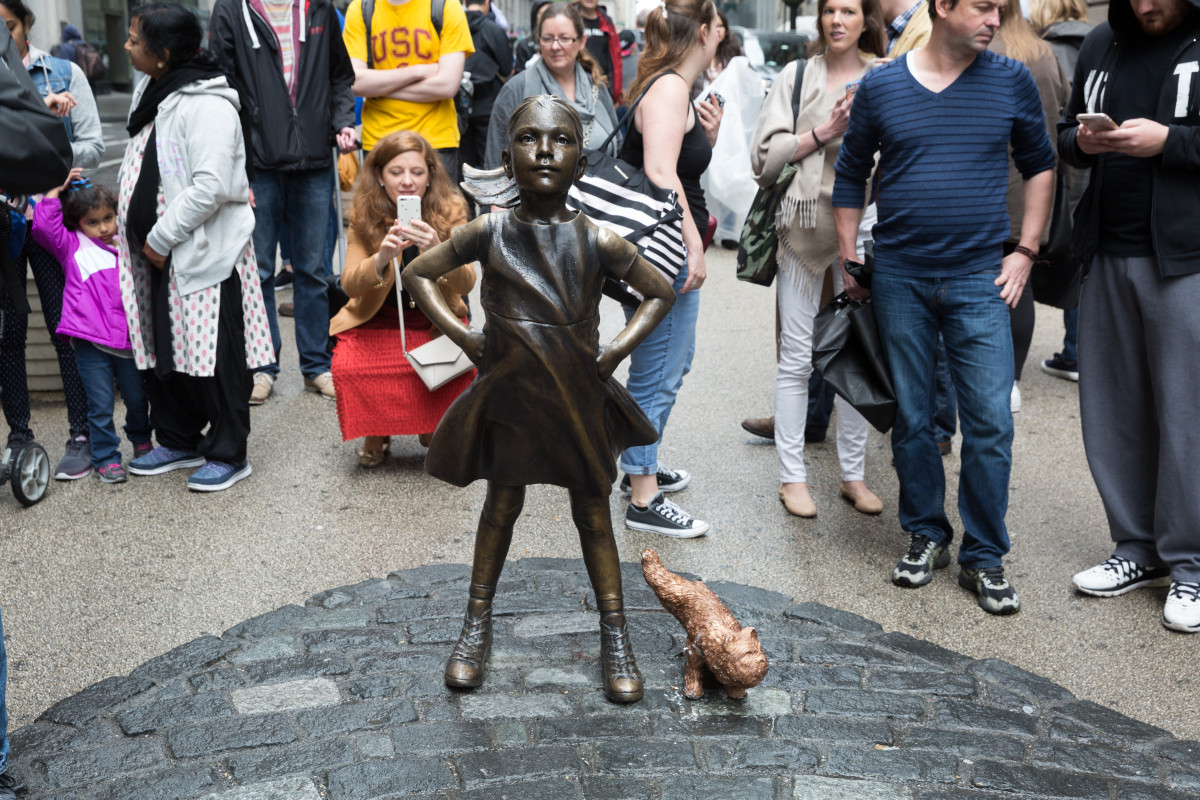 I have a lot of empathy for the creator of the bull, Arturo," Gardega told NBC 4 New York in a statement early Tuesday. "I'm a pretty happy person, not seething or angry and certainly not anti-feminist. My piece is not without a sense of humor. There is plenty of room for Fearless Girl it just interferes with another artists work/vision."