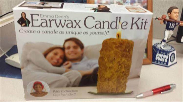 Kit for making a candle out of your ear wax
