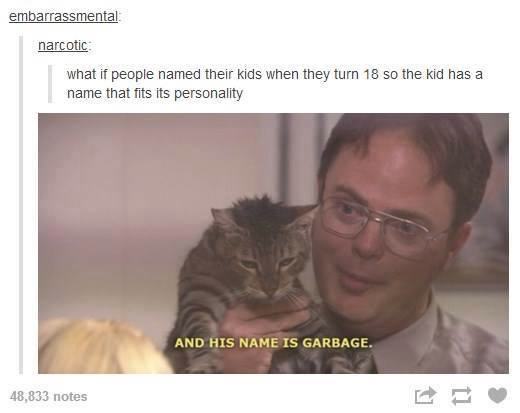 Dwight Schrute Meme about naming your kid right.