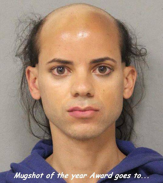 man arrested for exposing himself - Mugshot of the year Award goes to...