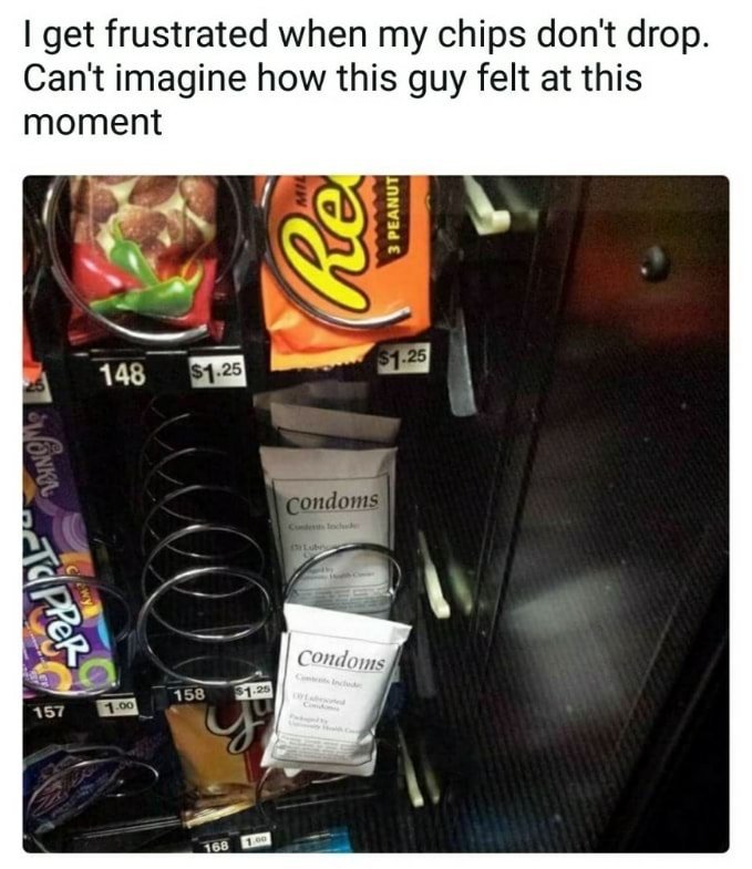 Vending machine that is selling condoms